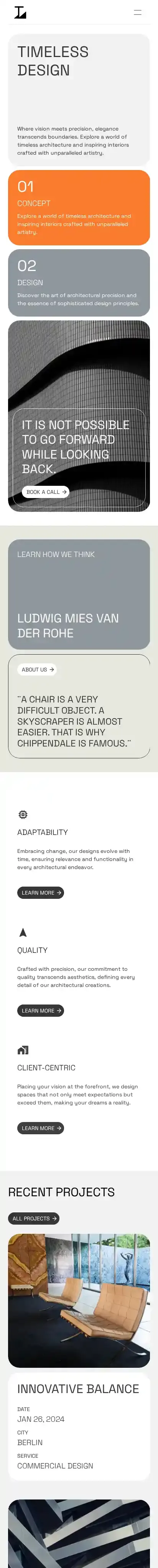 Ludwig home page on mobile