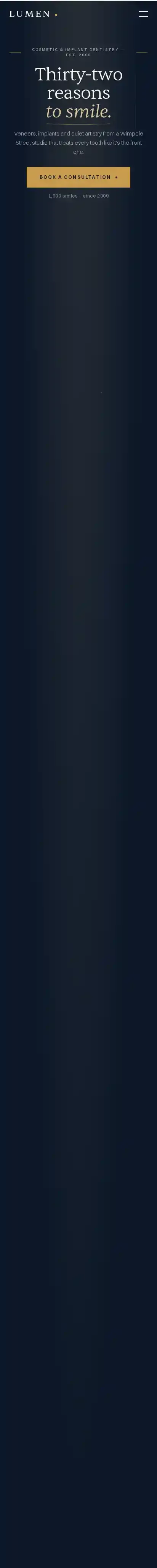 LUMEN Studio home page on mobile
