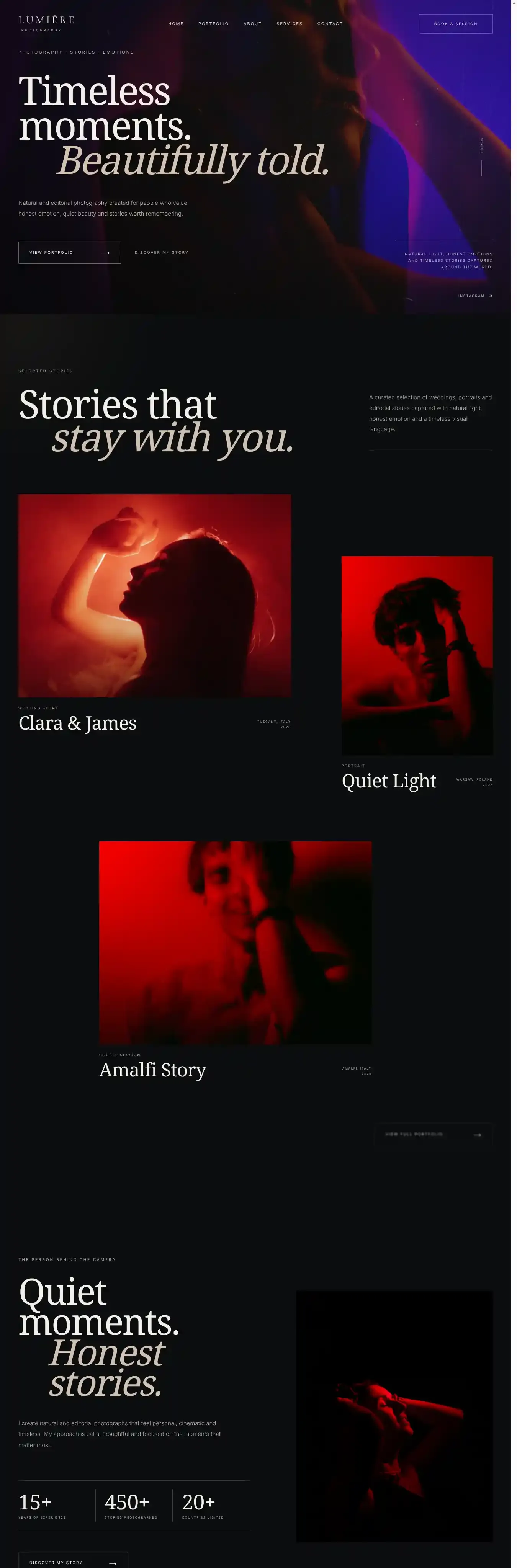 LUMIÈRE PREMIUM home page on desktop