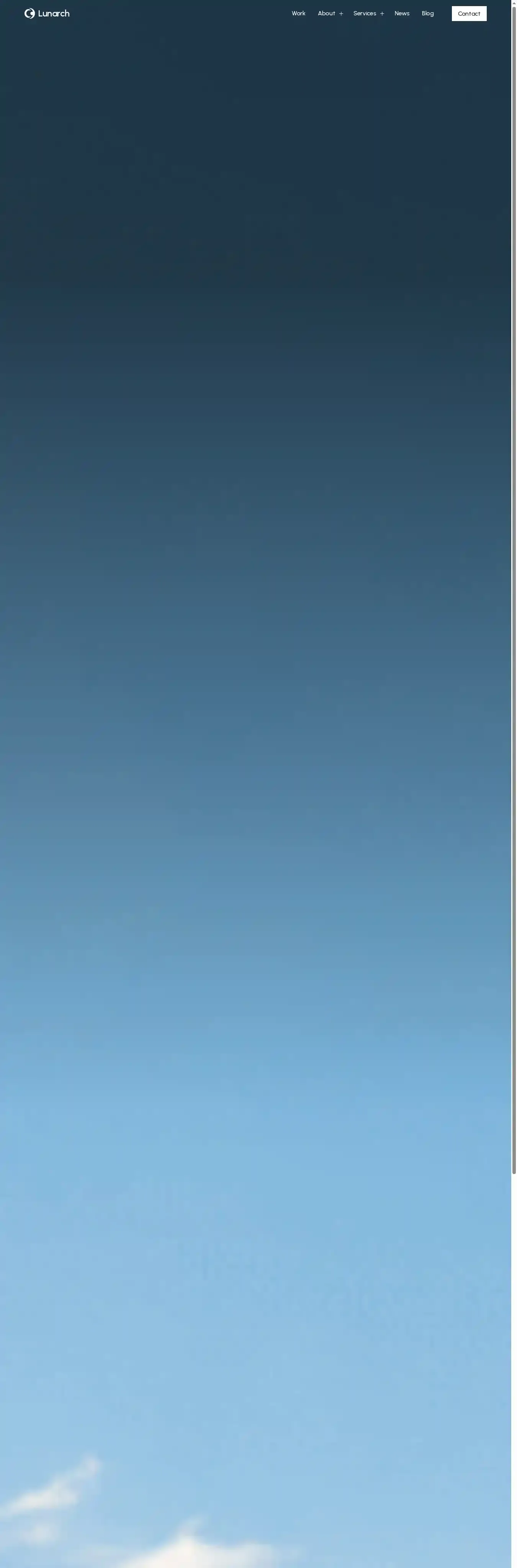 Lunarch home page on desktop