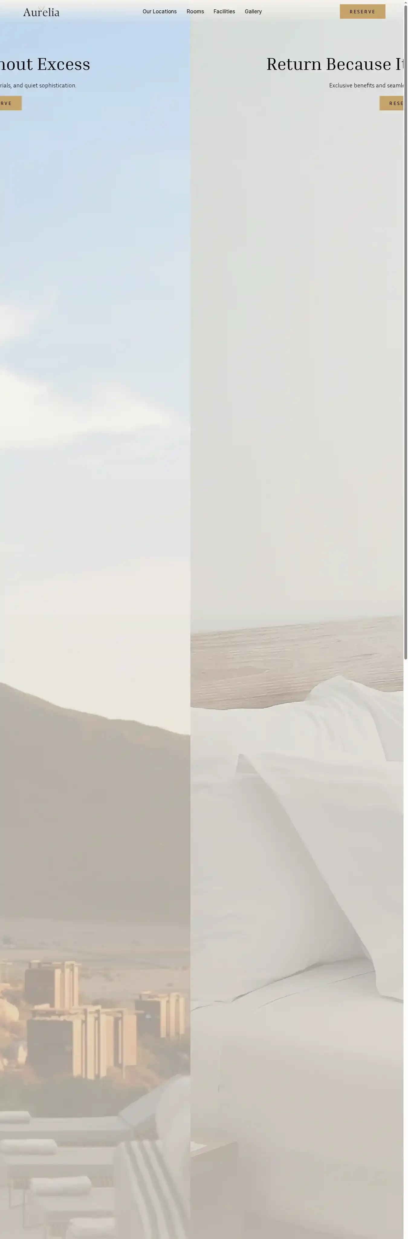 Lux Boutique Hotel home page on desktop