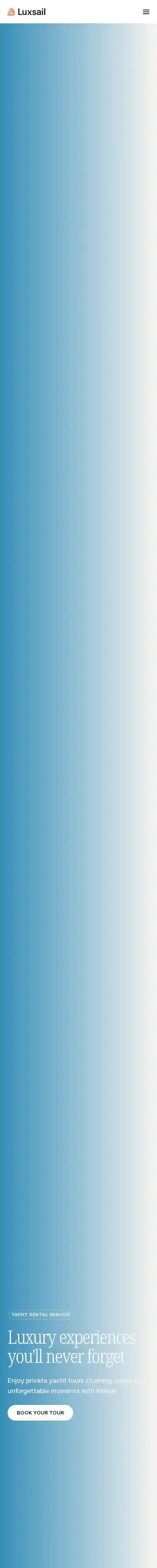 Luxsail home page on mobile
