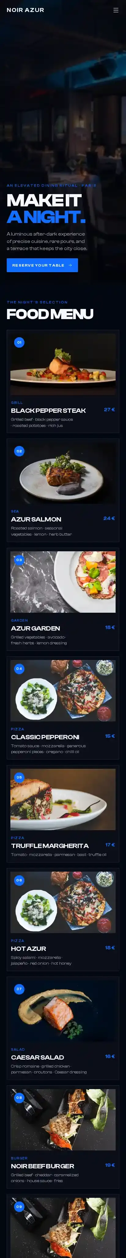 LUXURY FRENCH home page on mobile