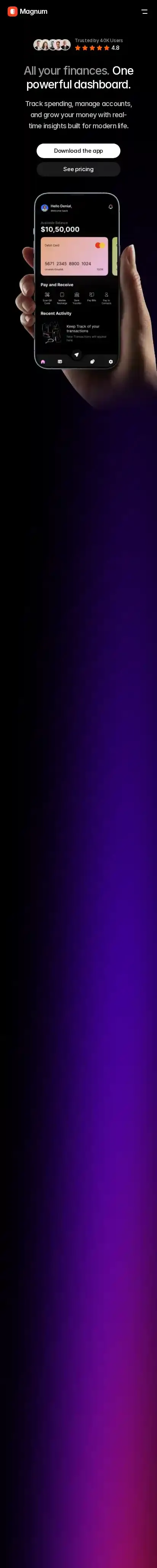 Magnum home page on mobile