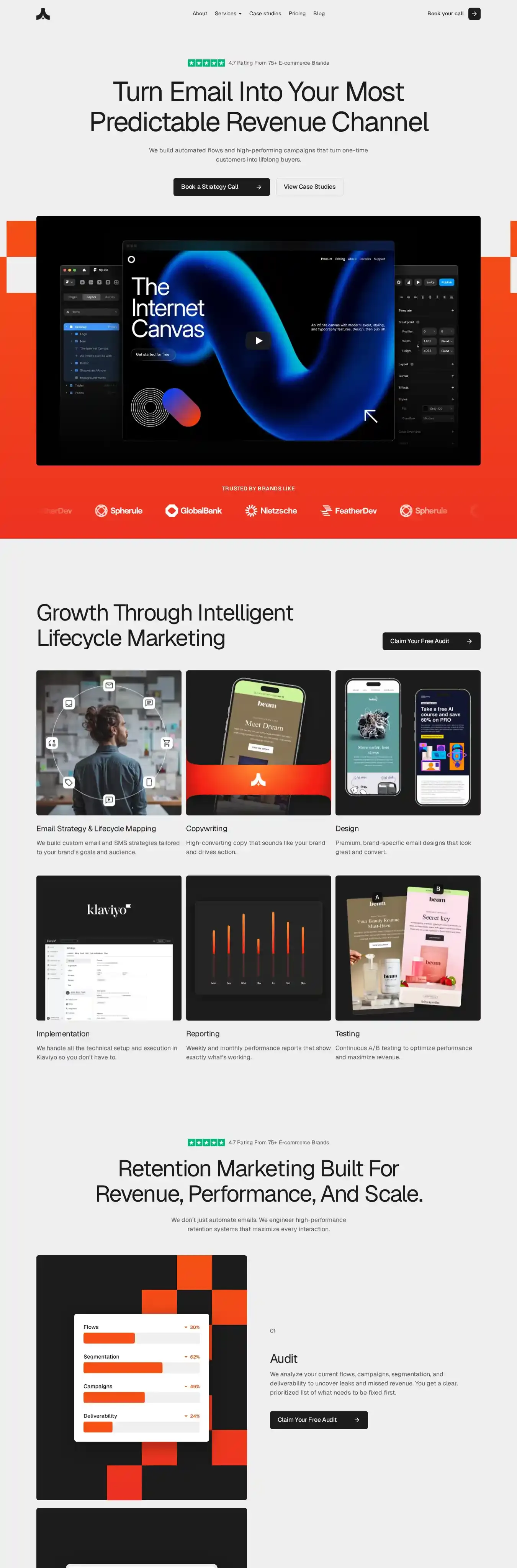 MailForge home page on desktop