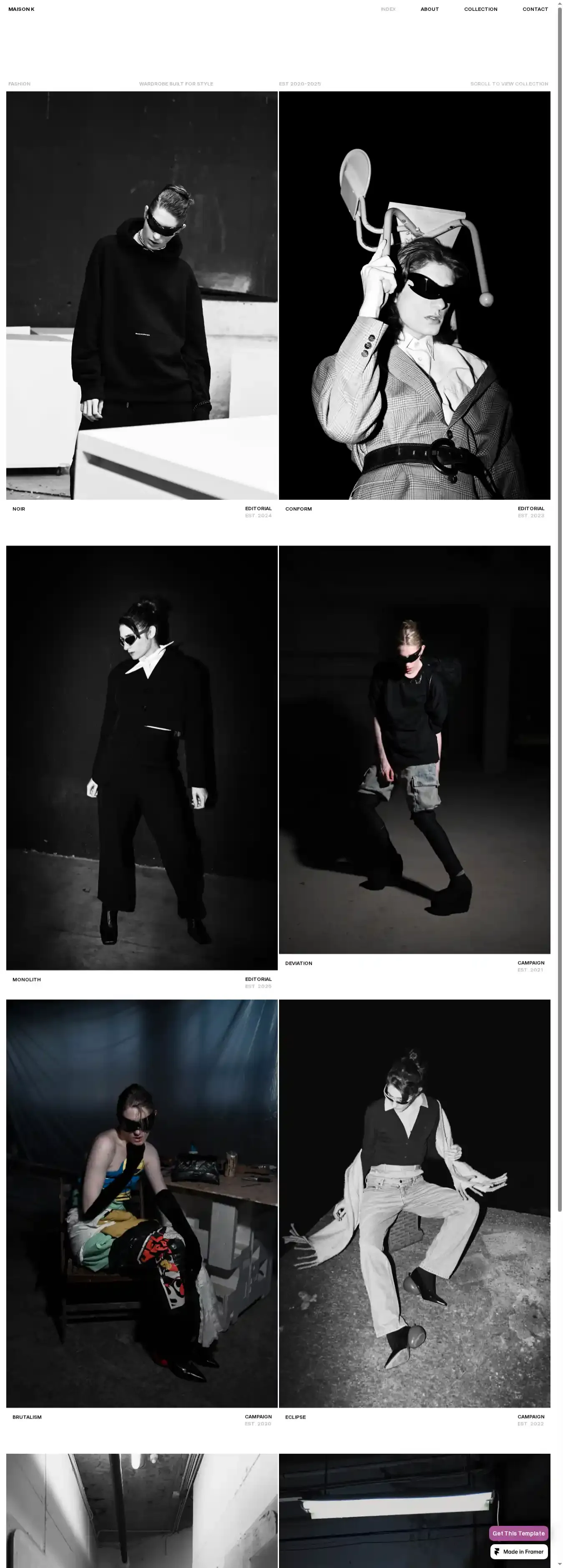 Maison K home page on desktop