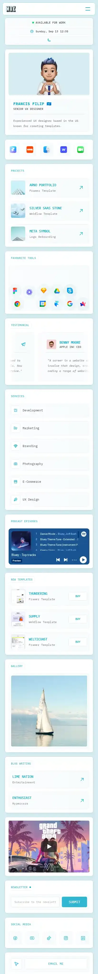 Makinto home page on mobile