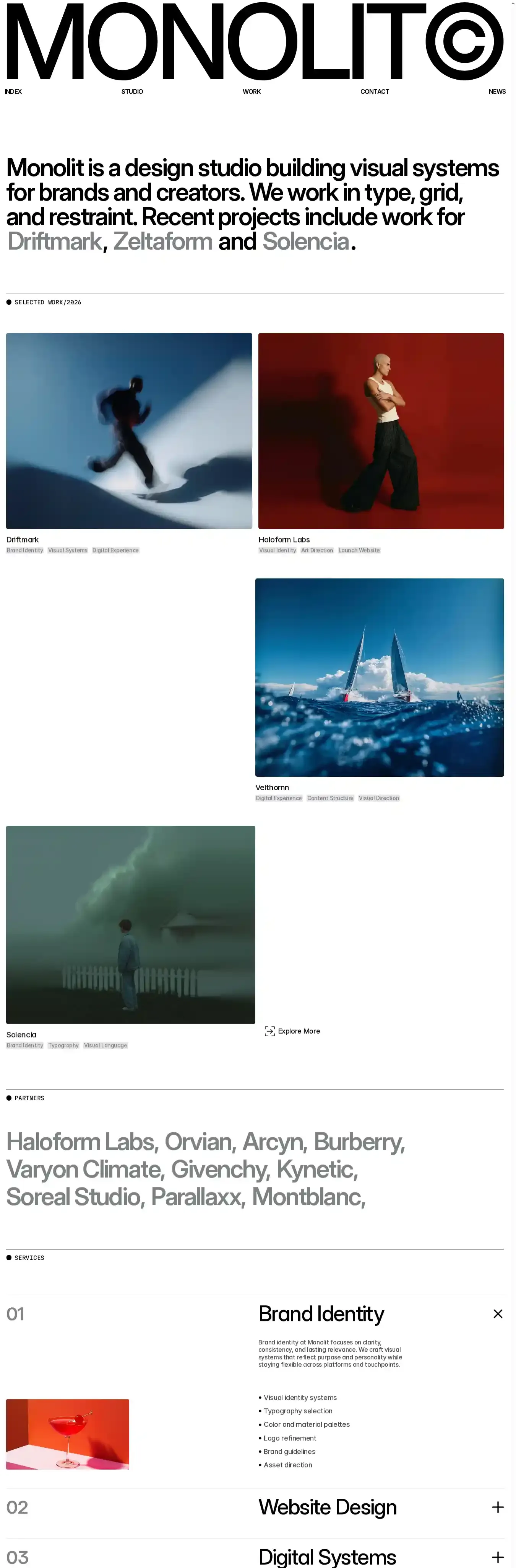 Manner home page on desktop