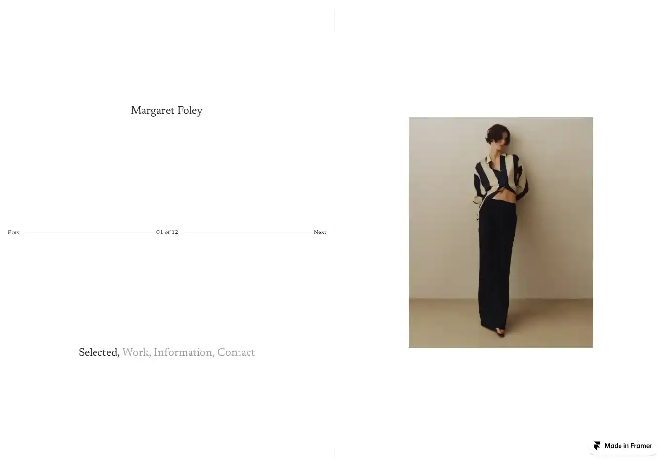 Margaret home page on desktop