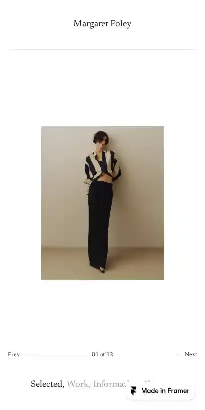 Margaret home page on mobile