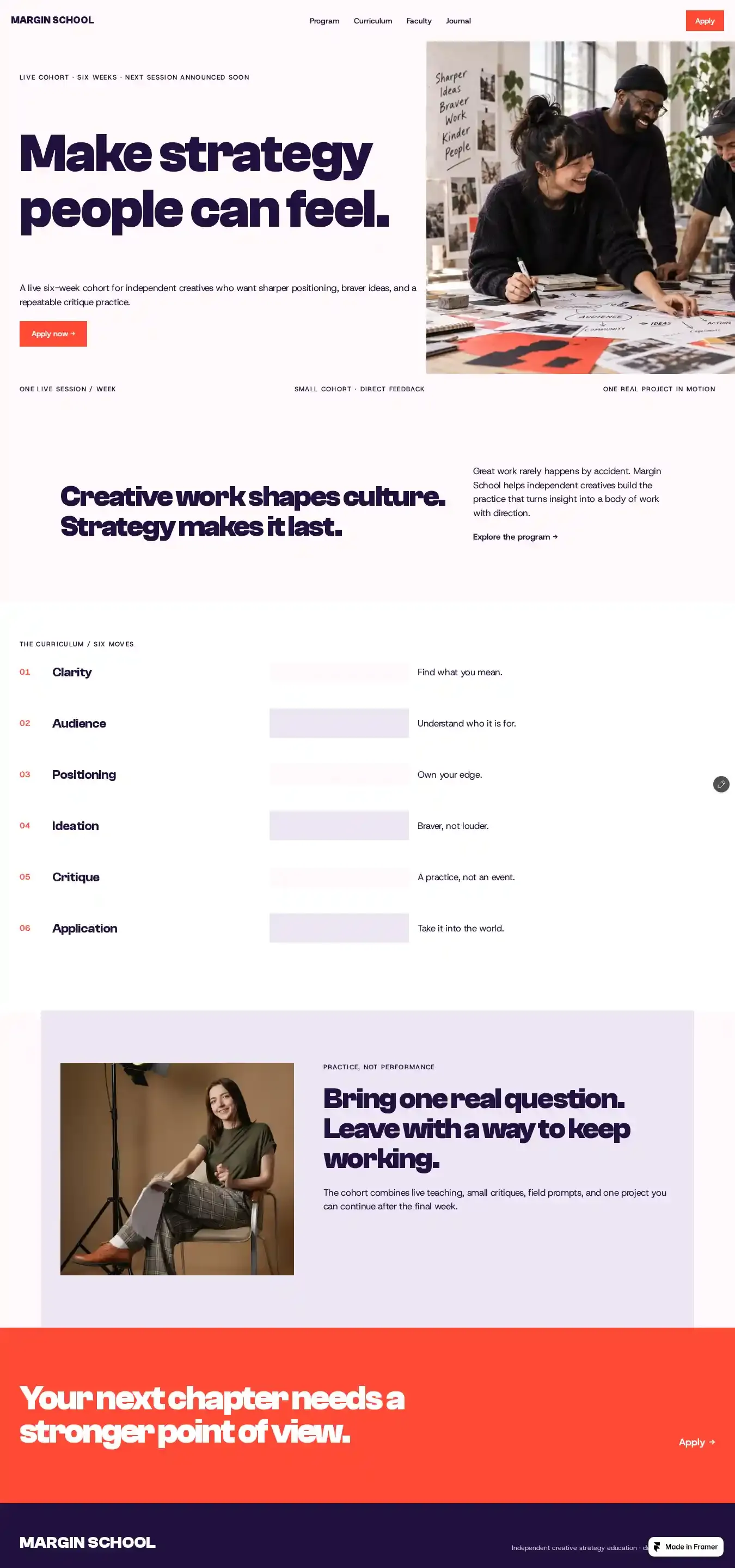 Margin Method home page on desktop