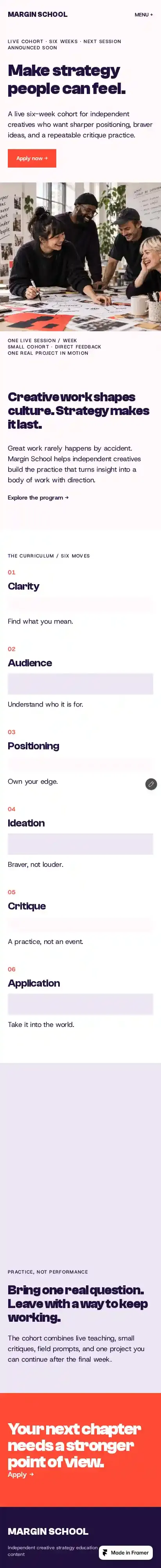 Margin Method home page on mobile