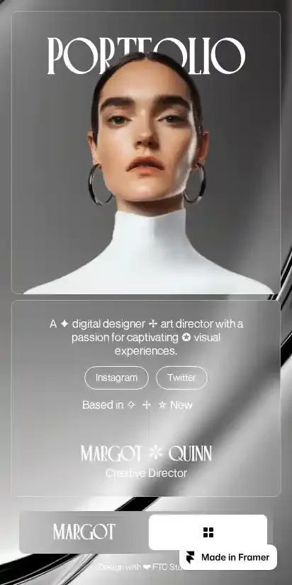 Margot home page on mobile