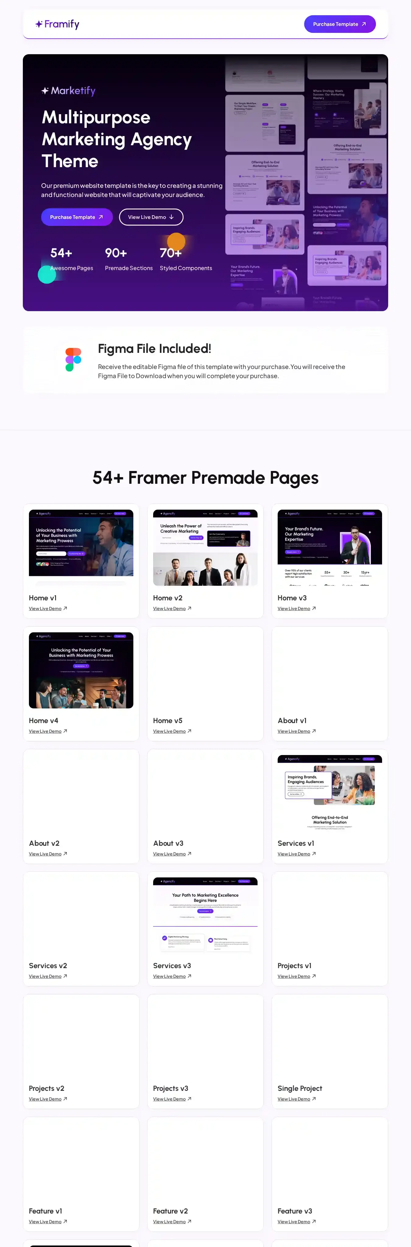 Marketify home page on desktop