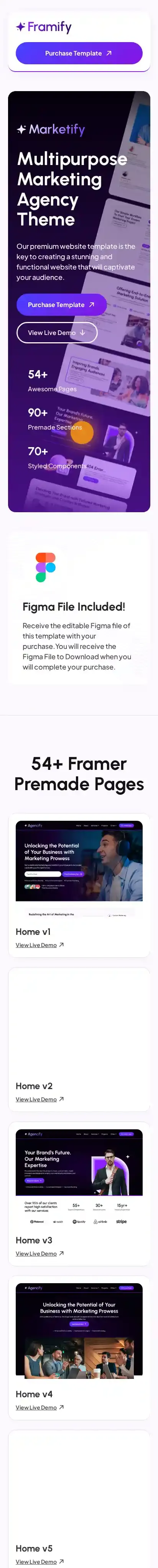 Marketify home page on mobile