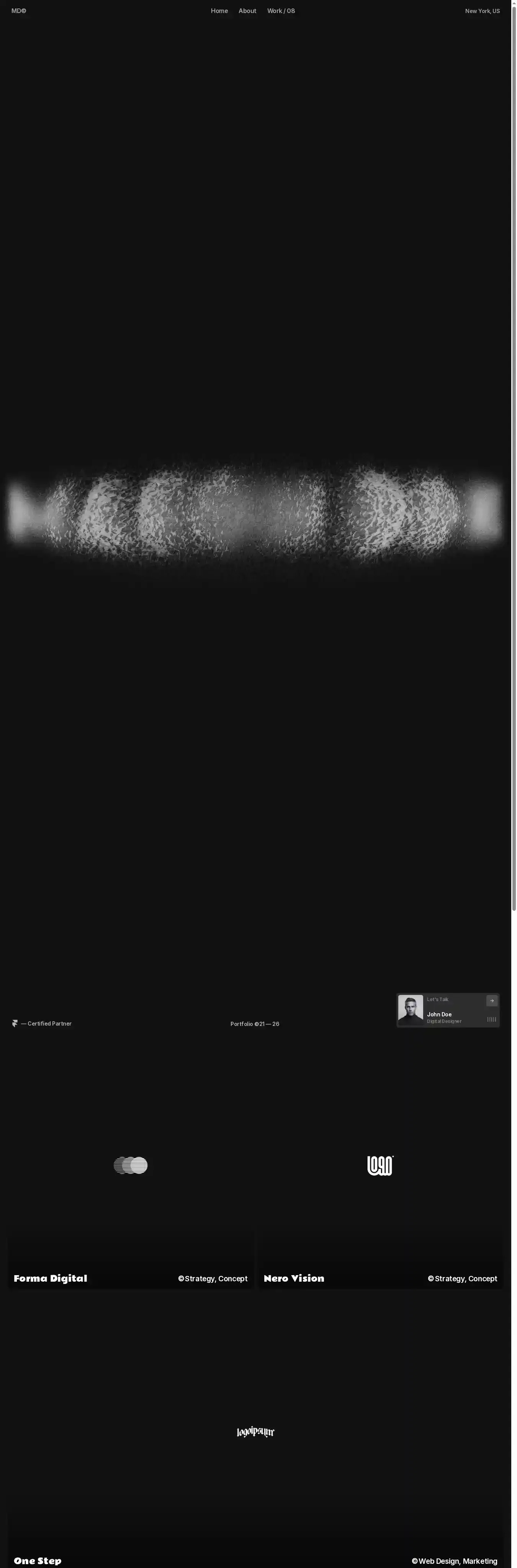 Mason Doe X home page on desktop
