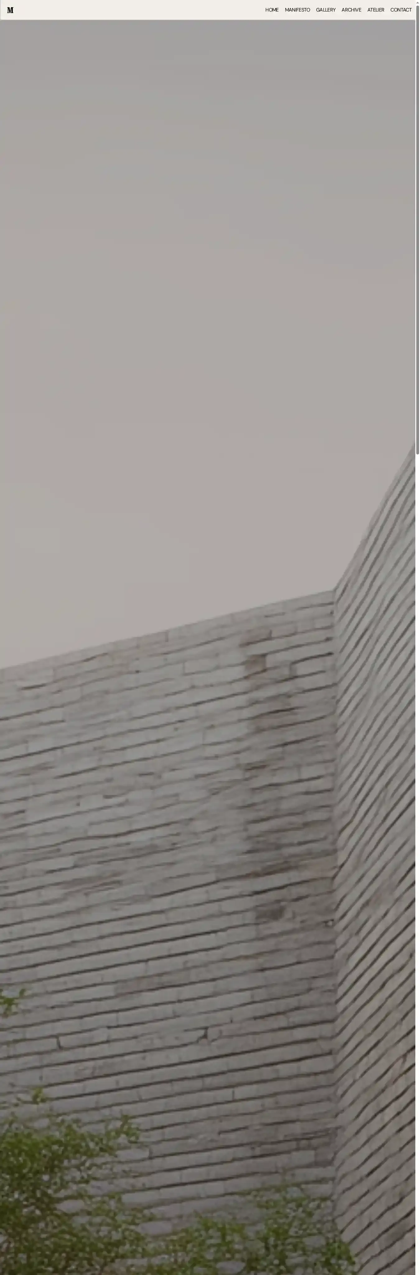 Materia home page on desktop