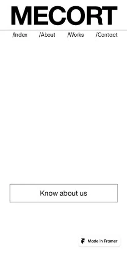 Mecort home page on mobile