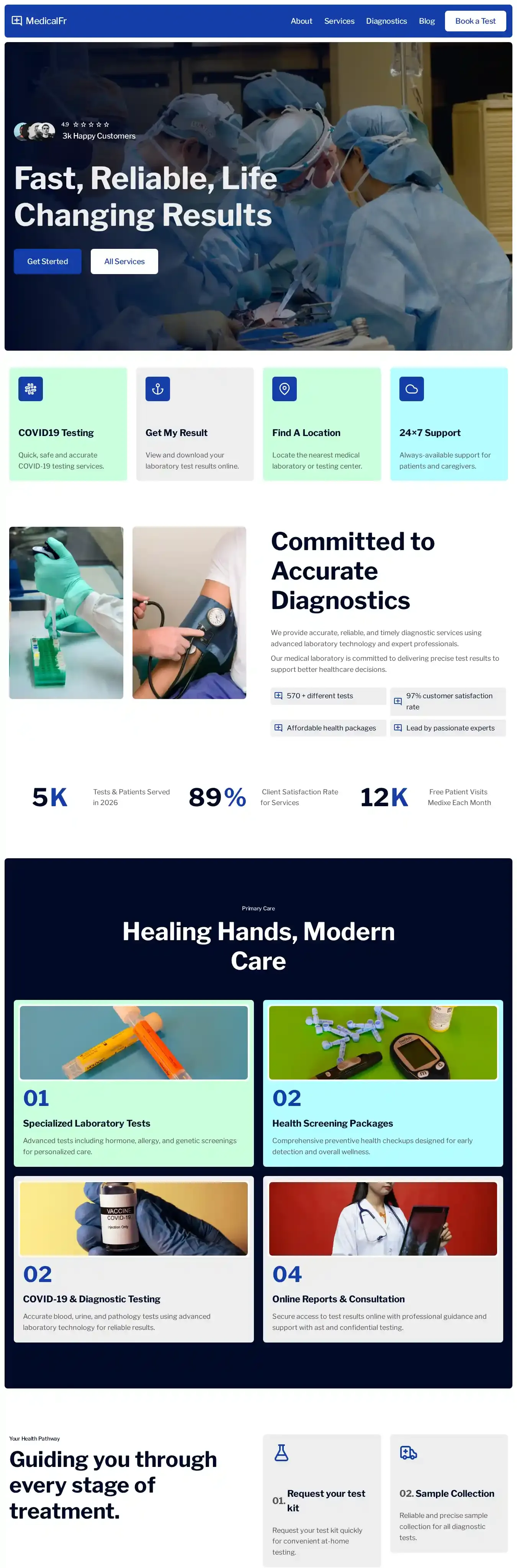 MedicalFr Doctor home page on desktop