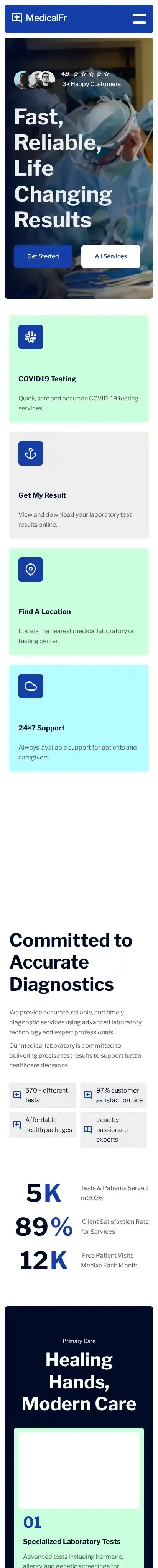MedicalFr Doctor home page on mobile
