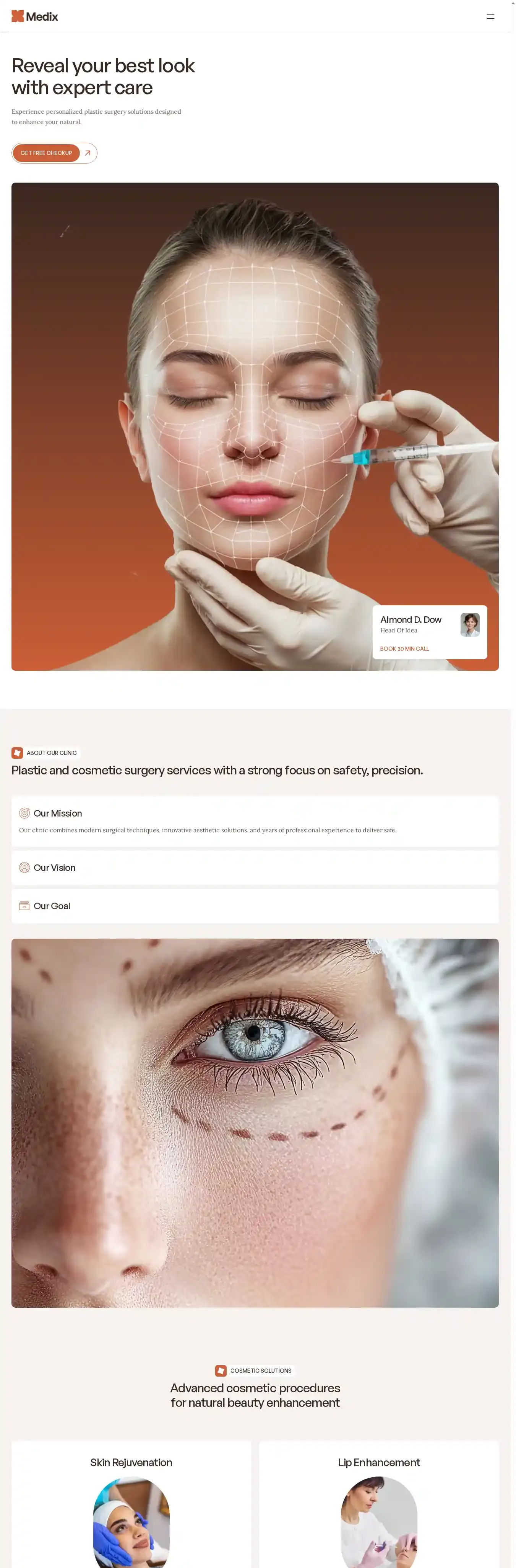 Medix home page on desktop