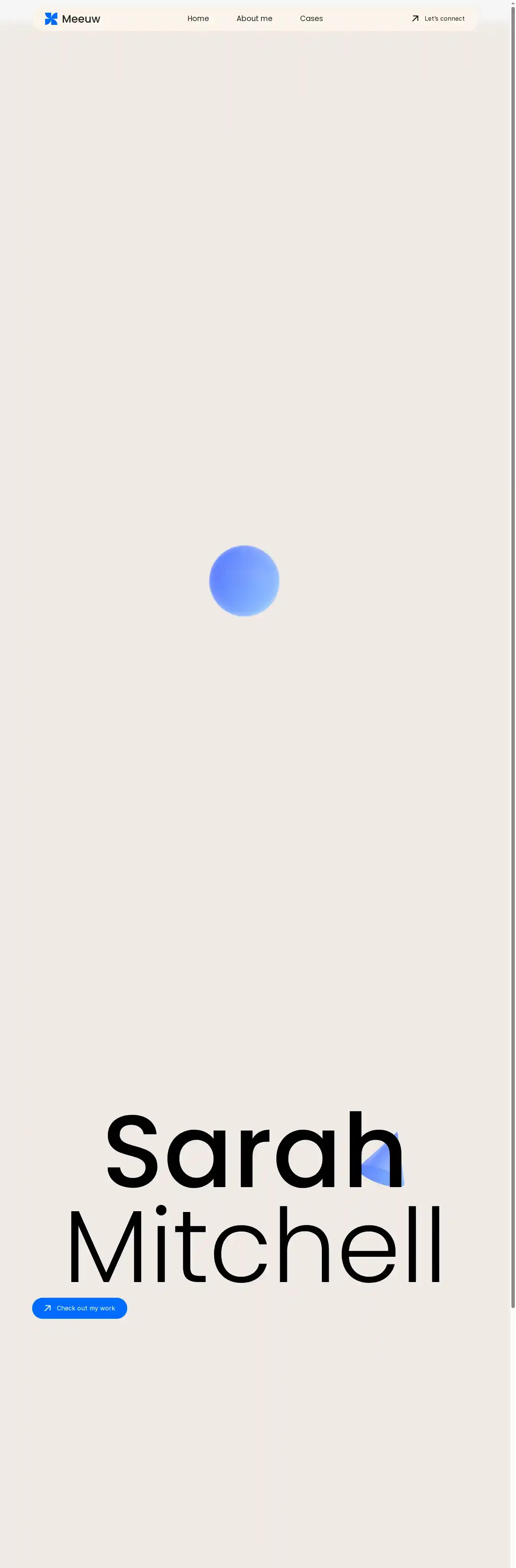 Meeuw home page on desktop