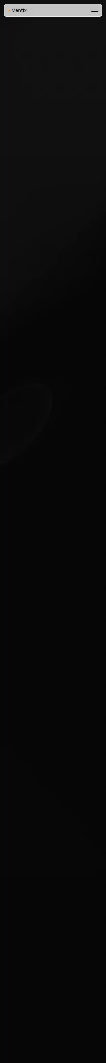 Mentix home page on mobile