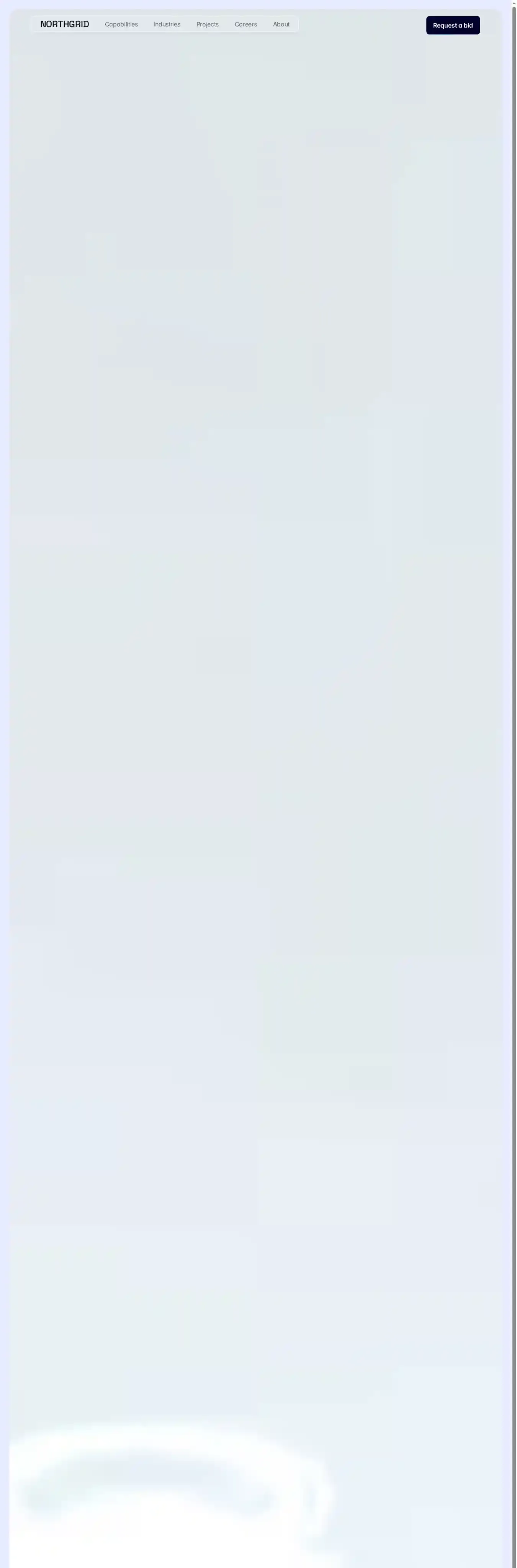 MEP Sub-contractor home page on desktop