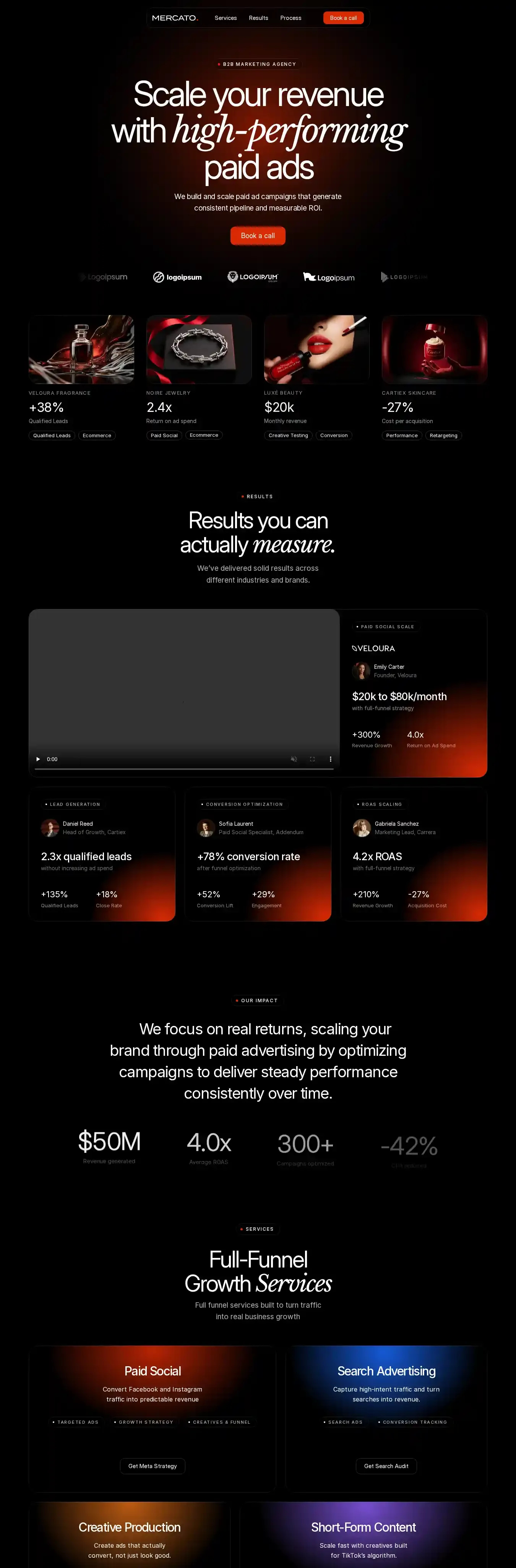 Mercato agenci home page on desktop