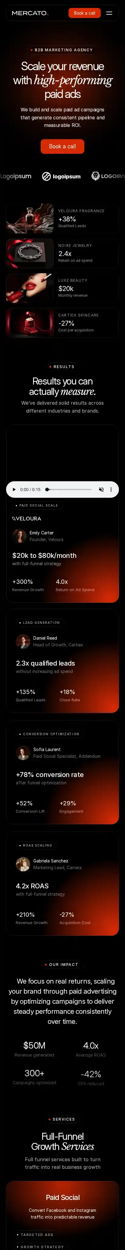 Mercato agenci home page on mobile
