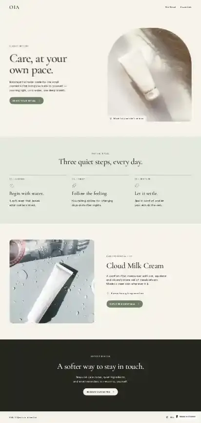 Miky home page on mobile