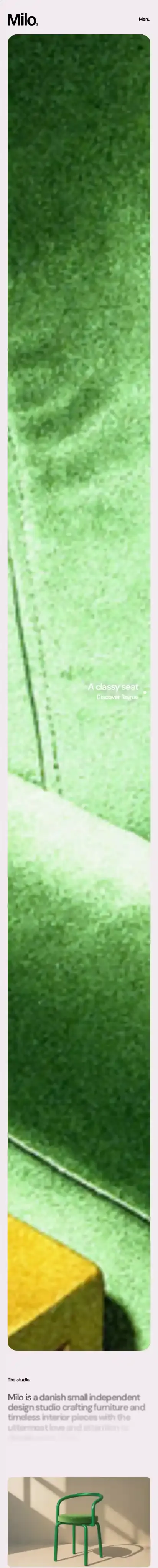 Milo home page on mobile