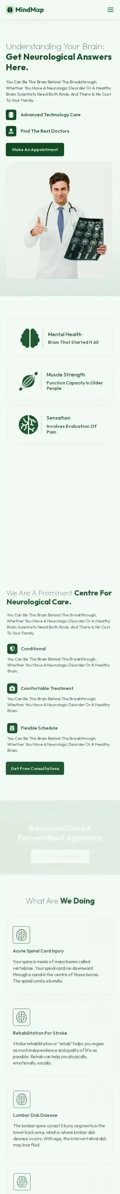 MindMap home page on mobile