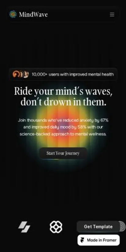 MindWave home page on mobile