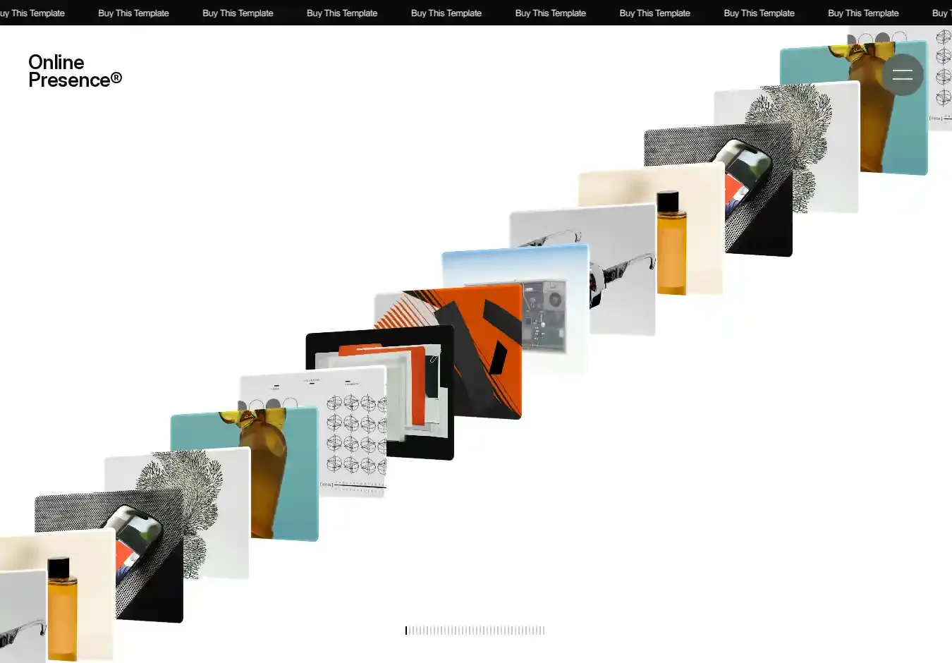 Minifolio002 home page on desktop