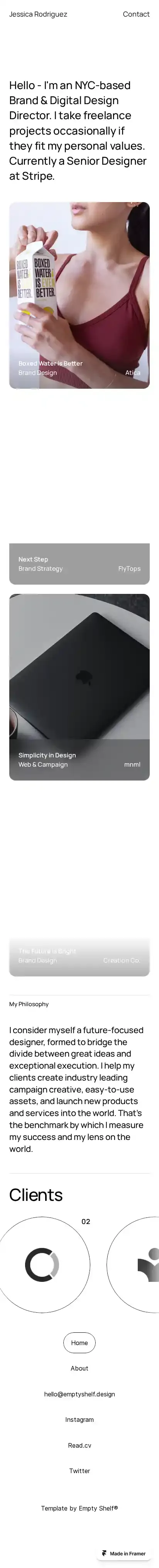Minima home page on mobile