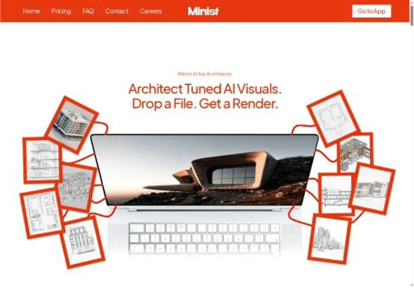 Minist home page on desktop