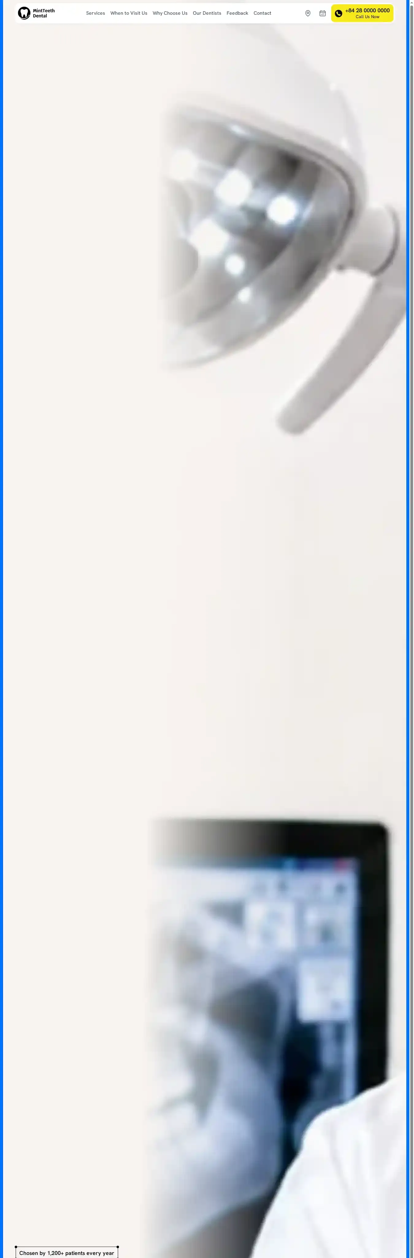 MintTeeth home page on desktop