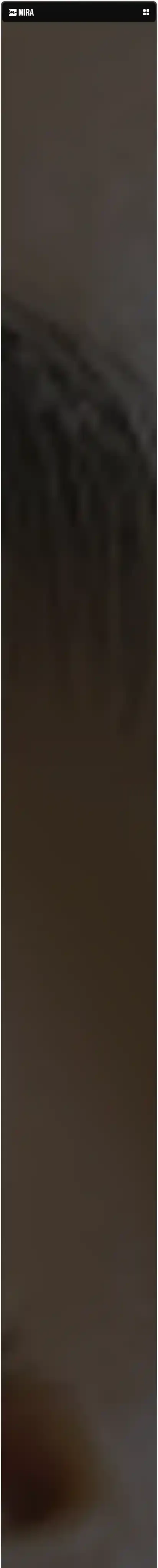 Mira home page on mobile