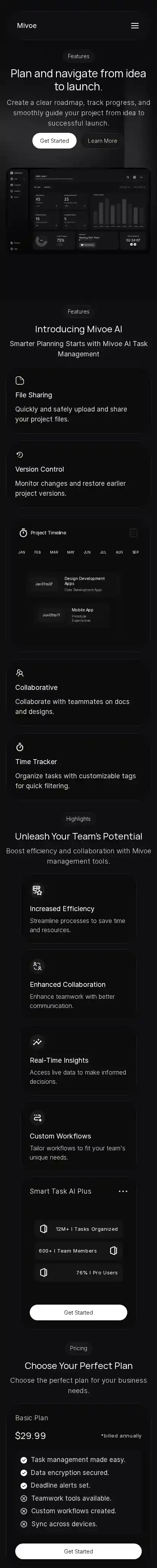 Mivoe home page on mobile