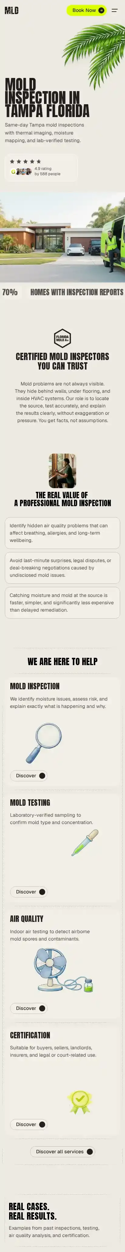MLD Local Service home page on mobile
