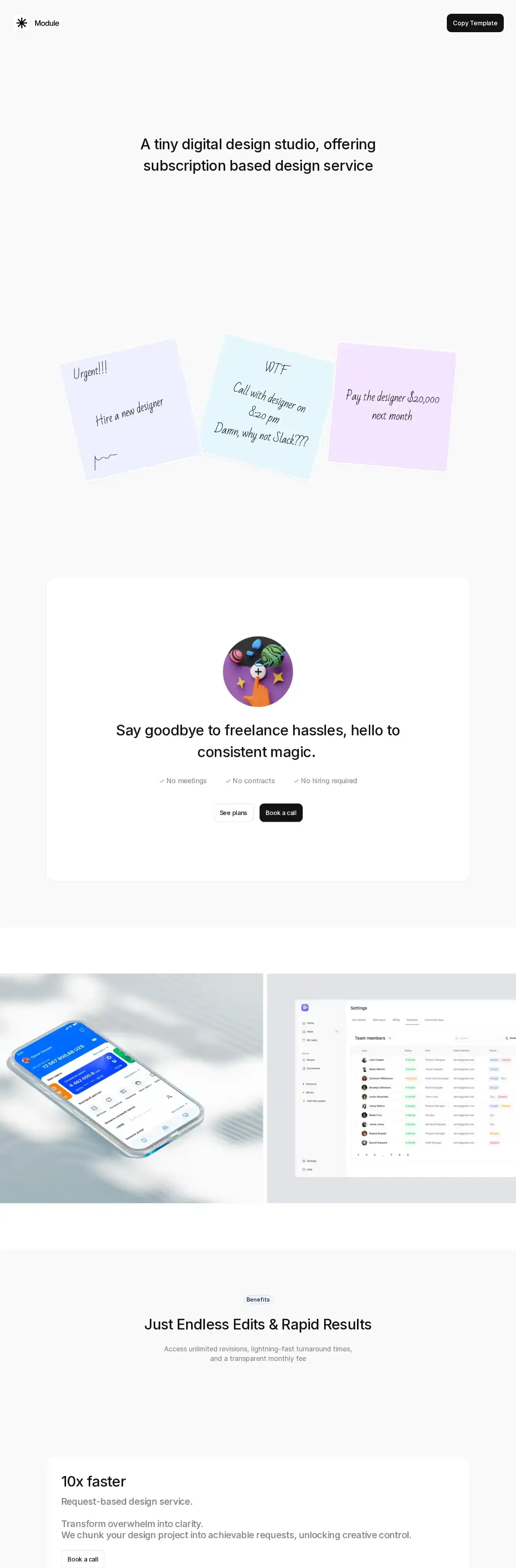 Module home page on desktop