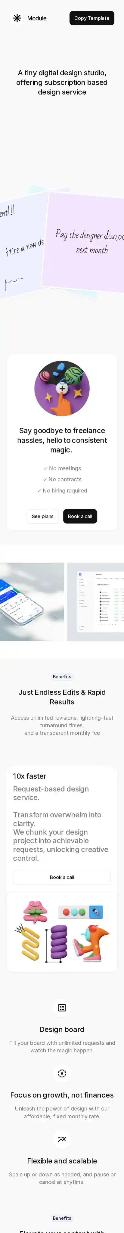 Module home page on mobile