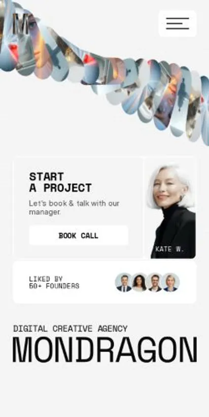 Mondragon home page on mobile