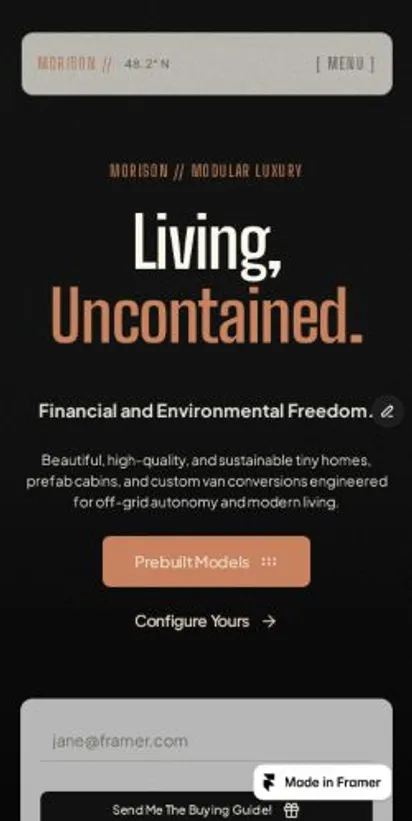 MORISON home page on mobile