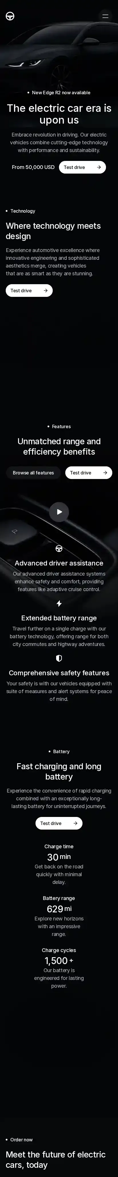 Motorflow home page on mobile