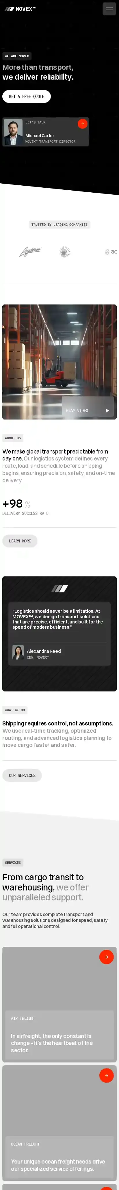 Move X home page on mobile