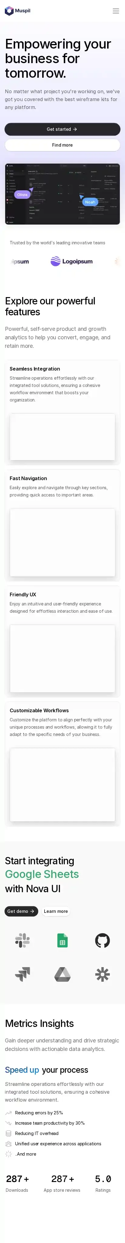 Muspil home page on mobile