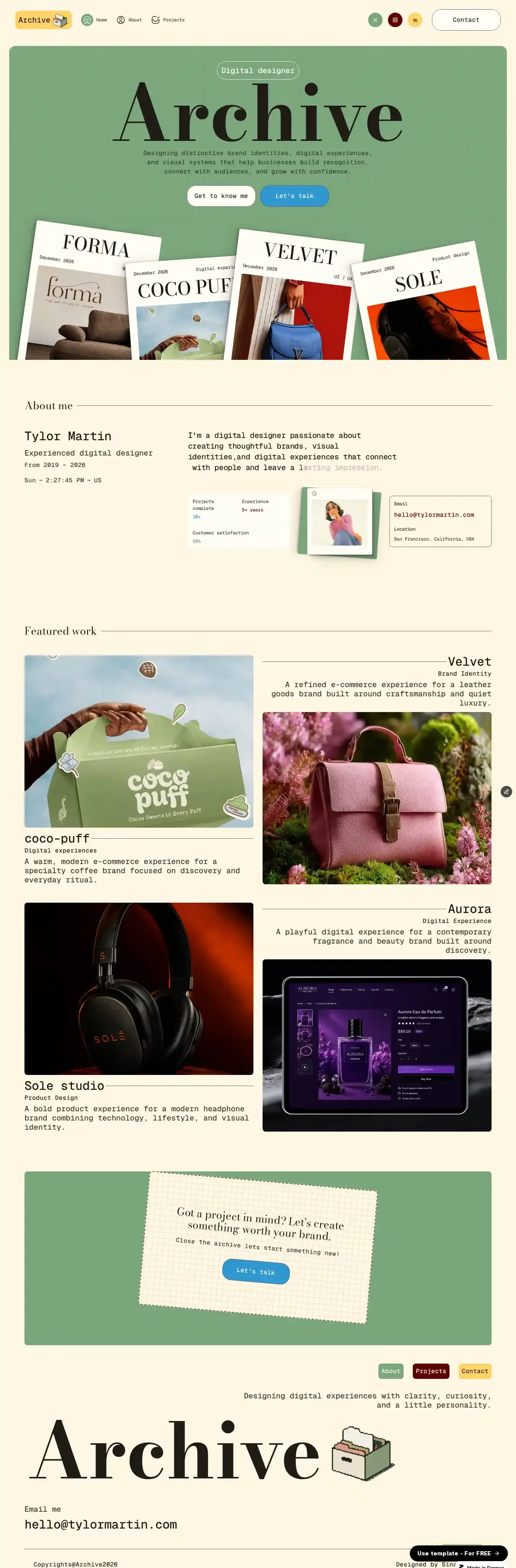 My Archive home page on desktop