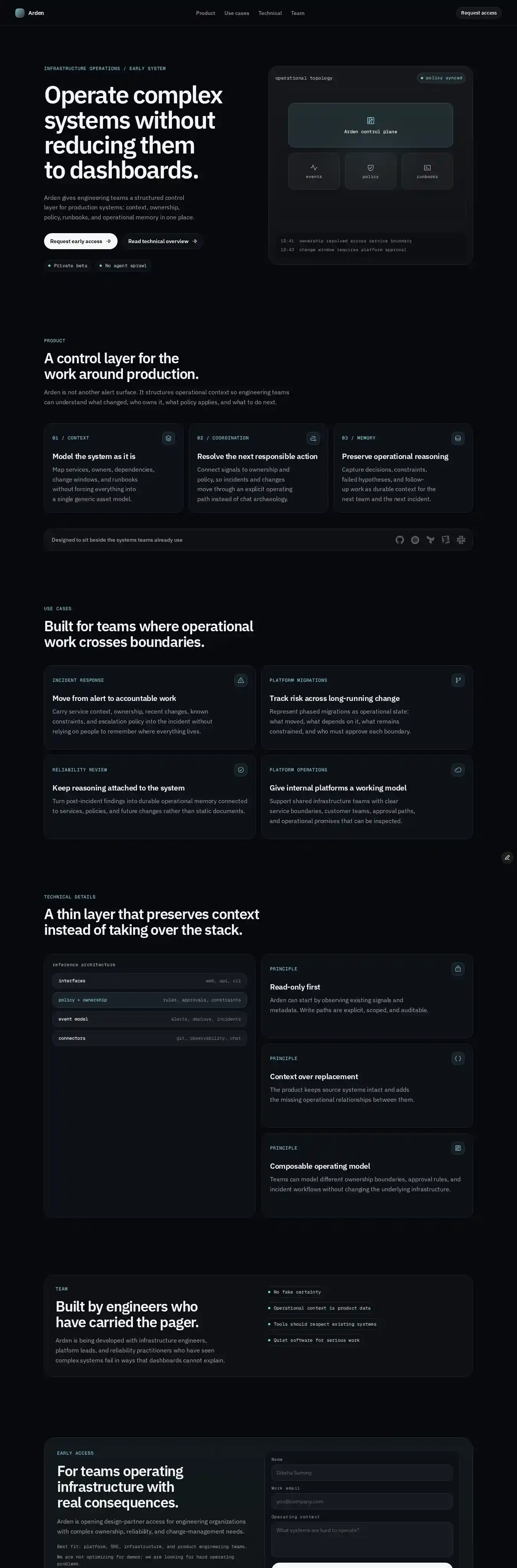 Nauron Nexora home page on desktop